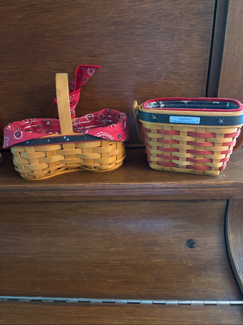 Longaberger Shaker Taker Basket and 2001 Inaugural Basket